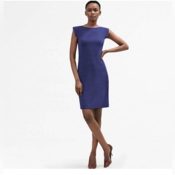 MM Lafleur NEW Sarah 7.0 Shift Dress in Deep Indigo Blue Career Size US 2 - Picture 1 of 13